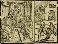 An illustration from Erste Theil der Hoffhaltung des Türckhischen Keysers vnd Othomañischen Reichs Beschreibung : darinn nicht allein der Türcken Empter ... sonder auch aller Türckischen Keysern Namen, Thaten, Krieg vnd Handel, so sie wider die Christen vnd Heyden haben verbracht, biss auff diss M.D.LXXVIII. Jar erstreckt vnd aussgeführet, auff das fleissigst verzeichnet vnd beschrieben : dessgleichen von der Türcken Aberglauben, Religion, Gottesdienst vnd Ceremonien ... : der ander Theil, wahrhaffte Beschreibung aller namhafften Geschichten, Thaten, Handlungen, Krieg ... so sich zwischen den Turcken vnd Christen vom Jar M.D.XX. biss auff das M.D.LXXVIII. Jar ... haben verloffen vnd zugetragen (1578)