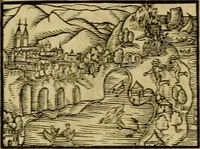 An illustration from Erste Theil der Hoffhaltung des Türckhischen Keysers vnd Othomañischen Reichs Beschreibung : darinn nicht allein der Türcken Empter ... sonder auch aller Türckischen Keysern Namen, Thaten, Krieg vnd Handel, so sie wider die Christen vnd Heyden haben verbracht, biss auff diss M.D.LXXVIII. Jar erstreckt vnd aussgeführet, auff das fleissigst verzeichnet vnd beschrieben : dessgleichen von der Türcken Aberglauben, Religion, Gottesdienst vnd Ceremonien ... : der ander Theil, wahrhaffte Beschreibung aller namhafften Geschichten, Thaten, Handlungen, Krieg ... so sich zwischen den Turcken vnd Christen vom Jar M.D.XX. biss auff das M.D.LXXVIII. Jar ... haben verloffen vnd zugetragen (1578)
