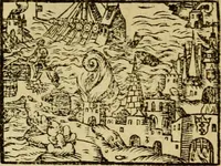 An illustration from Erste Theil der Hoffhaltung des Türckhischen Keysers vnd Othomañischen Reichs Beschreibung : darinn nicht allein der Türcken Empter ... sonder auch aller Türckischen Keysern Namen, Thaten, Krieg vnd Handel, so sie wider die Christen vnd Heyden haben verbracht, biss auff diss M.D.LXXVIII. Jar erstreckt vnd aussgeführet, auff das fleissigst verzeichnet vnd beschrieben : dessgleichen von der Türcken Aberglauben, Religion, Gottesdienst vnd Ceremonien ... : der ander Theil, wahrhaffte Beschreibung aller namhafften Geschichten, Thaten, Handlungen, Krieg ... so sich zwischen den Turcken vnd Christen vom Jar M.D.XX. biss auff das M.D.LXXVIII. Jar ... haben verloffen vnd zugetragen (1578)