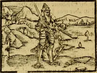 An illustration from Erste Theil der Hoffhaltung des Türckhischen Keysers vnd Othomañischen Reichs Beschreibung : darinn nicht allein der Türcken Empter ... sonder auch aller Türckischen Keysern Namen, Thaten, Krieg vnd Handel, so sie wider die Christen vnd Heyden haben verbracht, biss auff diss M.D.LXXVIII. Jar erstreckt vnd aussgeführet, auff das fleissigst verzeichnet vnd beschrieben : dessgleichen von der Türcken Aberglauben, Religion, Gottesdienst vnd Ceremonien ... : der ander Theil, wahrhaffte Beschreibung aller namhafften Geschichten, Thaten, Handlungen, Krieg ... so sich zwischen den Turcken vnd Christen vom Jar M.D.XX. biss auff das M.D.LXXVIII. Jar ... haben verloffen vnd zugetragen (1578)