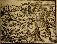 An illustration from Erste Theil der Hoffhaltung des Türckhischen Keysers vnd Othomañischen Reichs Beschreibung : darinn nicht allein der Türcken Empter ... sonder auch aller Türckischen Keysern Namen, Thaten, Krieg vnd Handel, so sie wider die Christen vnd Heyden haben verbracht, biss auff diss M.D.LXXVIII. Jar erstreckt vnd aussgeführet, auff das fleissigst verzeichnet vnd beschrieben : dessgleichen von der Türcken Aberglauben, Religion, Gottesdienst vnd Ceremonien ... : der ander Theil, wahrhaffte Beschreibung aller namhafften Geschichten, Thaten, Handlungen, Krieg ... so sich zwischen den Turcken vnd Christen vom Jar M.D.XX. biss auff das M.D.LXXVIII. Jar ... haben verloffen vnd zugetragen (1578)