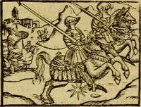 An illustration from Erste Theil der Hoffhaltung des Türckhischen Keysers vnd Othomañischen Reichs Beschreibung : darinn nicht allein der Türcken Empter ... sonder auch aller Türckischen Keysern Namen, Thaten, Krieg vnd Handel, so sie wider die Christen vnd Heyden haben verbracht, biss auff diss M.D.LXXVIII. Jar erstreckt vnd aussgeführet, auff das fleissigst verzeichnet vnd beschrieben : dessgleichen von der Türcken Aberglauben, Religion, Gottesdienst vnd Ceremonien ... : der ander Theil, wahrhaffte Beschreibung aller namhafften Geschichten, Thaten, Handlungen, Krieg ... so sich zwischen den Turcken vnd Christen vom Jar M.D.XX. biss auff das M.D.LXXVIII. Jar ... haben verloffen vnd zugetragen (1578)