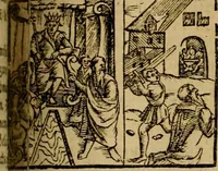 An illustration from Erste Theil der Hoffhaltung des Türckhischen Keysers vnd Othomañischen Reichs Beschreibung : darinn nicht allein der Türcken Empter ... sonder auch aller Türckischen Keysern Namen, Thaten, Krieg vnd Handel, so sie wider die Christen vnd Heyden haben verbracht, biss auff diss M.D.LXXVIII. Jar erstreckt vnd aussgeführet, auff das fleissigst verzeichnet vnd beschrieben : dessgleichen von der Türcken Aberglauben, Religion, Gottesdienst vnd Ceremonien ... : der ander Theil, wahrhaffte Beschreibung aller namhafften Geschichten, Thaten, Handlungen, Krieg ... so sich zwischen den Turcken vnd Christen vom Jar M.D.XX. biss auff das M.D.LXXVIII. Jar ... haben verloffen vnd zugetragen (1578)