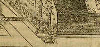 An illustration from Erste Theil der Hoffhaltung des Türckhischen Keysers vnd Othomañischen Reichs Beschreibung : darinn nicht allein der Türcken Empter ... sonder auch aller Türckischen Keysern Namen, Thaten, Krieg vnd Handel, so sie wider die Christen vnd Heyden haben verbracht, biss auff diss M.D.LXXVIII. Jar erstreckt vnd aussgeführet, auff das fleissigst verzeichnet vnd beschrieben : dessgleichen von der Türcken Aberglauben, Religion, Gottesdienst vnd Ceremonien ... : der ander Theil, wahrhaffte Beschreibung aller namhafften Geschichten, Thaten, Handlungen, Krieg ... so sich zwischen den Turcken vnd Christen vom Jar M.D.XX. biss auff das M.D.LXXVIII. Jar ... haben verloffen vnd zugetragen (1578)