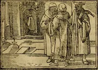 An illustration from Erste Theil der Hoffhaltung des Türckhischen Keysers vnd Othomañischen Reichs Beschreibung : darinn nicht allein der Türcken Empter ... sonder auch aller Türckischen Keysern Namen, Thaten, Krieg vnd Handel, so sie wider die Christen vnd Heyden haben verbracht, biss auff diss M.D.LXXVIII. Jar erstreckt vnd aussgeführet, auff das fleissigst verzeichnet vnd beschrieben : dessgleichen von der Türcken Aberglauben, Religion, Gottesdienst vnd Ceremonien ... : der ander Theil, wahrhaffte Beschreibung aller namhafften Geschichten, Thaten, Handlungen, Krieg ... so sich zwischen den Turcken vnd Christen vom Jar M.D.XX. biss auff das M.D.LXXVIII. Jar ... haben verloffen vnd zugetragen (1578)