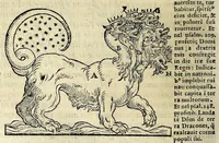 An illustration from Espositione dell'XI. et XII. cap. del IIII. lib. d'Esdra : sopra gli accidenti passati, presenti, & futuri della reuolutione del grande & tremendo imperio dell'aquila, quarta, & ultima monarchia nel mondo (1571)