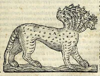 An illustration from Espositione dell'XI. et XII. cap. del IIII. lib. d'Esdra : sopra gli accidenti passati, presenti, & futuri della reuolutione del grande & tremendo imperio dell'aquila, quarta, & ultima monarchia nel mondo (1571)