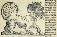 An illustration from Espositione dell'XI. et XII. cap. del IIII. lib. d'Esdra : sopra gli accidenti passati, presenti, & futuri della reuolutione del grande & tremendo imperio dell'aquila, quarta, & ultima monarchia nel mondo (1571)