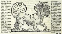 An illustration from Espositione dell'XI. et XII. cap. del IIII. lib. d'Esdra : sopra gli accidenti passati, presenti, & futuri della reuolutione del grande & tremendo imperio dell'aquila, quarta, & ultima monarchia nel mondo (1571)