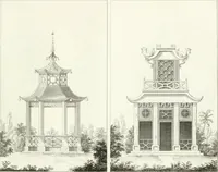 An illustration from Essai sur la composition et l'ornement des jardins : ou, Recueil de plans de jardins de ville et de campagne, de fabriques propres à leur décoration, et de machines pour élever les eaux ; ouvrage faisant suite à l'Almanach du bon jardinier (1823)