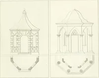 An illustration from Essai sur la composition et l'ornement des jardins : ou, Recueil de plans de jardins de ville et de campagne, de fabriques propres à leur décoration, et de machines pour élever les eaux ; ouvrage faisant suite à l'Almanach du bon jardinier (1823)