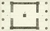 An illustration from Essai sur la composition et l'ornement des jardins : ou, Recueil de plans de jardins de ville et de campagne, de fabriques propres à leur décoration, et de machines pour élever les eaux ; ouvrage faisant suite à l'Almanach du bon jardinier (1823)