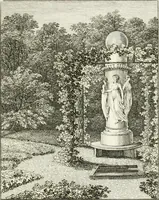 Picture 103 of 122 from Essai sur la composition et l'ornement des jardins : ou, Recueil de plans de jardins de ville et de campagne, de fabriques propres à leur décoration, et de machines pour élever les eaux ; ouvrage faisant suite à l'Almanach du bon jardinier (1823), leaf 217