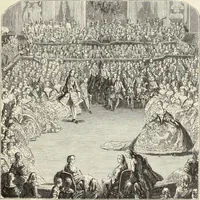 An illustration from Essai sur l'histoire du théâtre : la mise en scène, le décor, le costume, l'architecture, l'éclairage, l'hygiène (1893)