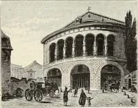 An illustration from Essai sur l'histoire du théâtre : la mise en scène, le décor, le costume, l'architecture, l'éclairage, l'hygiène (1893)
