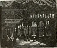 An illustration from Essai sur l'histoire du théâtre : la mise en scène, le décor, le costume, l'architecture, l'éclairage, l'hygiène (1893)