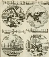 Picture 75 of 83 from Essay d'un dictionnaire contenant la connoissance du monde, des sciences universelles, et particulierement celle des medailles, des passions, des moeurs, des vertus et des vices, &c. : representé par des figures hyerogliphiques, expliquèes en prose & en vers (1700), leaf 224
