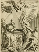 An illustration from Essay d'un dictionnaire contenant la connoissance du monde, des sciences universelles, et particulierement celle des medailles, des passions, des moeurs, des vertus et des vices, &c. : representé par des figures hyerogliphiques, expliquèes en prose & en vers (1700)