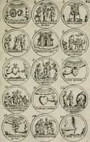 An illustration from Essay d'un dictionnaire contenant la connoissance du monde, des sciences universelles, et particulierement celle des medailles, des passions, des moeurs, des vertus et des vices, &c. ; representé par des figures hyerogliphiques, expliquées en prose & en vers (1700)