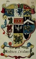 An illustration from An essay to heraldry in two parts. The first containing ... the body of heraldry: the second, honour civil and military; being a treatise of the nobility and gentry of England ... The whole illustrated with variety of ... sculptures .. (1684)