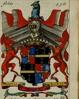 An illustration from An essay to heraldry in two parts. The first containing ... the body of heraldry: the second, honour civil and military; being a treatise of the nobility and gentry of England ... The whole illustrated with variety of ... sculptures .. (1684)