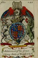 An illustration from An essay to heraldry in two parts. The first containing ... the body of heraldry: the second, honour civil and military; being a treatise of the nobility and gentry of England ... The whole illustrated with variety of ... sculptures .. (1684)