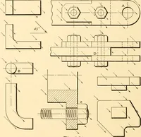 An illustration from Essentials of drafting; a text and problem book for apprentice, trade and evening technical schools (1918)