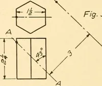 An illustration from Essentials of drafting; a text and problem book for apprentice, trade and evening technical schools (1918)