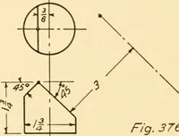 An illustration from Essentials of drafting; a text and problem book for apprentice, trade and evening technical schools (1918)