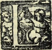 An illustration from Essercitio et ammaestramento del bvon christiano : dove si tratta de gli articoli della fede, de' diece precetti della legge, dell'Oratione, della Confessione, & della Communione (1568)