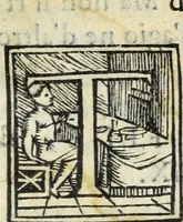 An illustration from Essercitio et ammaestramento del bvon christiano : dove si tratta de gli articoli della fede, de' diece precetti della legge, dell'Oratione, della Confessione, & della Communione (1568)