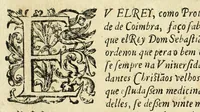 An illustration from Estatutos da Vniversidade de Coimbra : confirmados por el Rey nosso Snor. Dom Ioaõ o 4. em o anno de 1653 (1654)