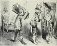 An illustration from Europas Fürsten im Sittenspiegel der Karikatur, mit 468 Textillustrationen und 72 farbigen Kunstblättern nach seltenen und amüsanten Karikaturen, aus allen Ländern und Zeitepochen (1908)