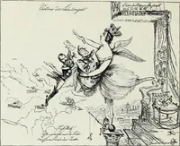 An illustration from Europas Fürsten im Sittenspiegel der Karikatur, mit 468 Textillustrationen und 72 farbigen Kunstblättern nach seltenen und amüsanten Karikaturen, aus allen Ländern und Zeitepochen (1908)