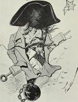 An illustration from Europas Fürsten im Sittenspiegel der Karikatur, mit 468 Textillustrationen und 72 farbigen Kunstblättern nach seltenen und amüsanten Karikaturen, aus allen Ländern und Zeitepochen (1908)