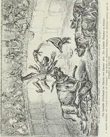 An illustration from Europas Fürsten im Sittenspiegel der Karikatur, mit 468 Textillustrationen und 72 farbigen Kunstblättern nach seltenen und amüsanten Karikaturen, aus allen Ländern und Zeitepochen (1908)
