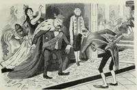 An illustration from Europas Fürsten im Sittenspiegel der Karikatur, mit 468 Textillustrationen und 72 farbigen Kunstblättern nach seltenen und amüsanten Karikaturen, aus allen Ländern und Zeitepochen (1908)