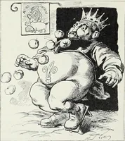 An illustration from Europas Fürsten im Sittenspiegel der Karikatur, mit 468 Textillustrationen und 72 farbigen Kunstblättern nach seltenen und amüsanten Karikaturen, aus allen Ländern und Zeitepochen (1908)