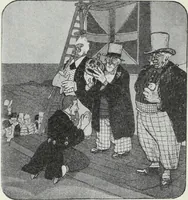 An illustration from Europas Fürsten im Sittenspiegel der Karikatur, mit 468 Textillustrationen und 72 farbigen Kunstblättern nach seltenen und amüsanten Karikaturen, aus allen Ländern und Zeitepochen (1908)