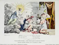 An illustration from Europas Fürsten im Sittenspiegel der Karikatur, mit 468 Textillustrationen und 72 farbigen Kunstblättern nach seltenen und amüsanten Karikaturen, aus allen Ländern und Zeitepochen (1908)