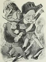 An illustration from Europas Fürsten im Sittenspiegel der Karikatur, mit 468 Textillustrationen und 72 farbigen Kunstblättern nach seltenen und amüsanten Karikaturen, aus allen Ländern und Zeitepochen (1908)