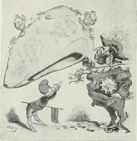 An illustration from Europas Fürsten im Sittenspiegel der Karikatur, mit 468 Textillustrationen und 72 farbigen Kunstblättern nach seltenen und amüsanten Karikaturen, aus allen Ländern und Zeitepochen (1908)