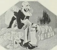 An illustration from Europas Fürsten im Sittenspiegel der Karikatur, mit 468 Textillustrationen und 72 farbigen Kunstblättern nach seltenen und amüsanten Karikaturen, aus allen Ländern und Zeitepochen (1908)