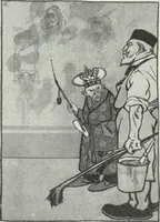 An illustration from Europas Fürsten im Sittenspiegel der Karikatur, mit 468 Textillustrationen und 72 farbigen Kunstblättern nach seltenen und amüsanten Karikaturen, aus allen Ländern und Zeitepochen (1908)