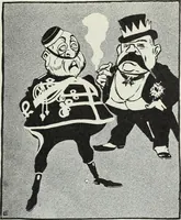 An illustration from Europas Fürsten im Sittenspiegel der Karikatur, mit 468 Textillustrationen und 72 farbigen Kunstblättern nach seltenen und amüsanten Karikaturen, aus allen Ländern und Zeitepochen (1908)