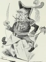 An illustration from Europas Fürsten im Sittenspiegel der Karikatur, mit 468 Textillustrationen und 72 farbigen Kunstblättern nach seltenen und amüsanten Karikaturen, aus allen Ländern und Zeitepochen (1908)