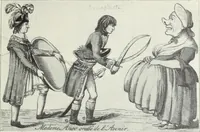 An illustration from Europas Fürsten im Sittenspiegel der Karikatur, mit 468 Textillustrationen und 72 farbigen Kunstblättern nach seltenen und amüsanten Karikaturen, aus allen Ländern und Zeitepochen (1908)