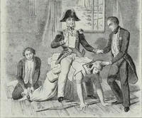 An illustration from Europas Fürsten im Sittenspiegel der Karikatur, mit 468 Textillustrationen und 72 farbigen Kunstblättern nach seltenen und amüsanten Karikaturen, aus allen Ländern und Zeitepochen (1908)
