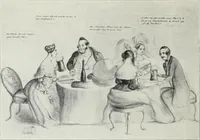 An illustration from Europas Fürsten im Sittenspiegel der Karikatur, mit 468 Textillustrationen und 72 farbigen Kunstblättern nach seltenen und amüsanten Karikaturen, aus allen Ländern und Zeitepochen (1908)