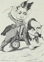 An illustration from Europas Fürsten im Sittenspiegel der Karikatur, mit 468 Textillustrationen und 72 farbigen Kunstblättern nach seltenen und amüsanten Karikaturen, aus allen Ländern und Zeitepochen (1908)